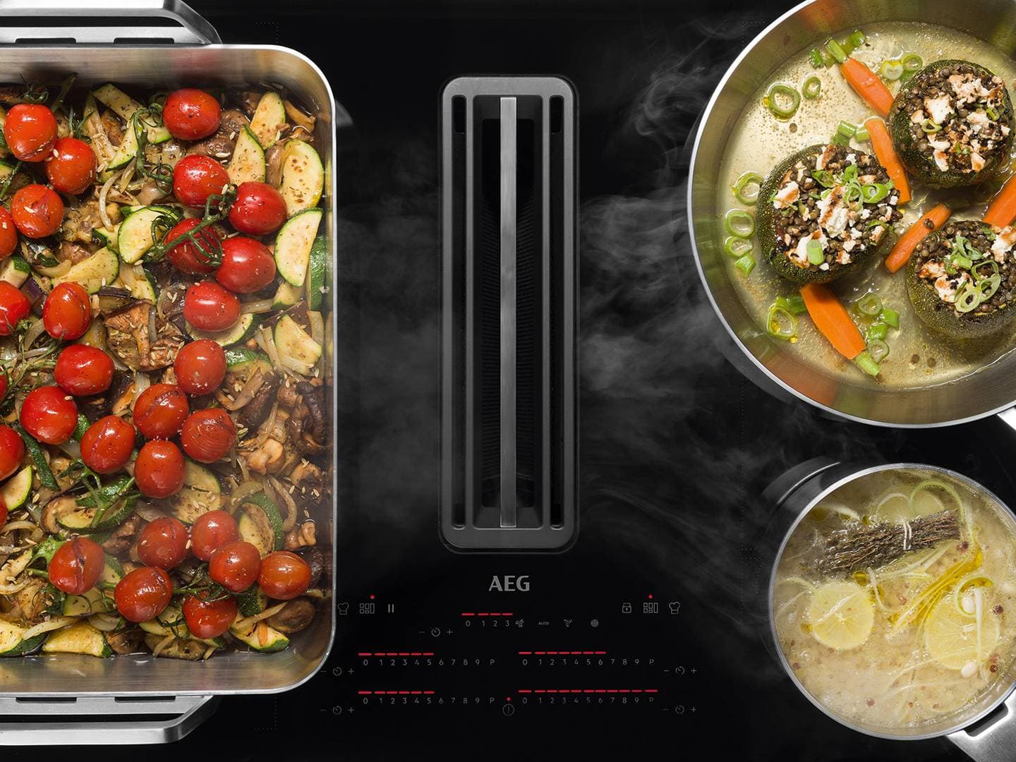 KOCHFELDER MIT INTEGRIERTEM DUNSTABZUG